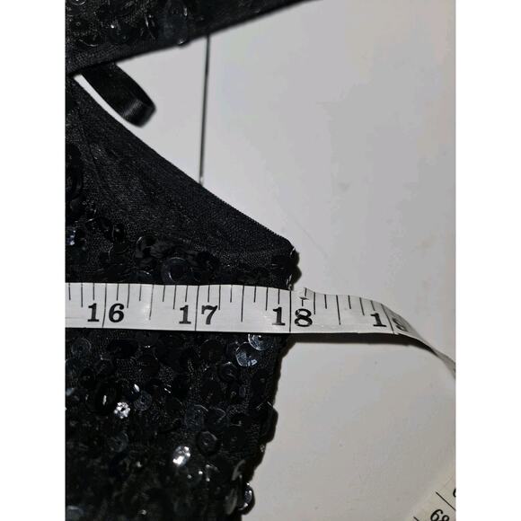 NWT! Adrianna Papell Women's Off Shoulder Black Sequins Maxi Gown Sz 14 $299 - Picture 12 of 12